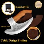 Viking Steel Ulu Pizza Cutter - Medieval Design