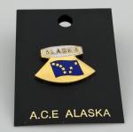 Alaska Flag Ulu Knife Gold Lapel Pin
