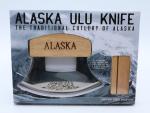 Alaskan Ulu Knife with Stand and Bear Design