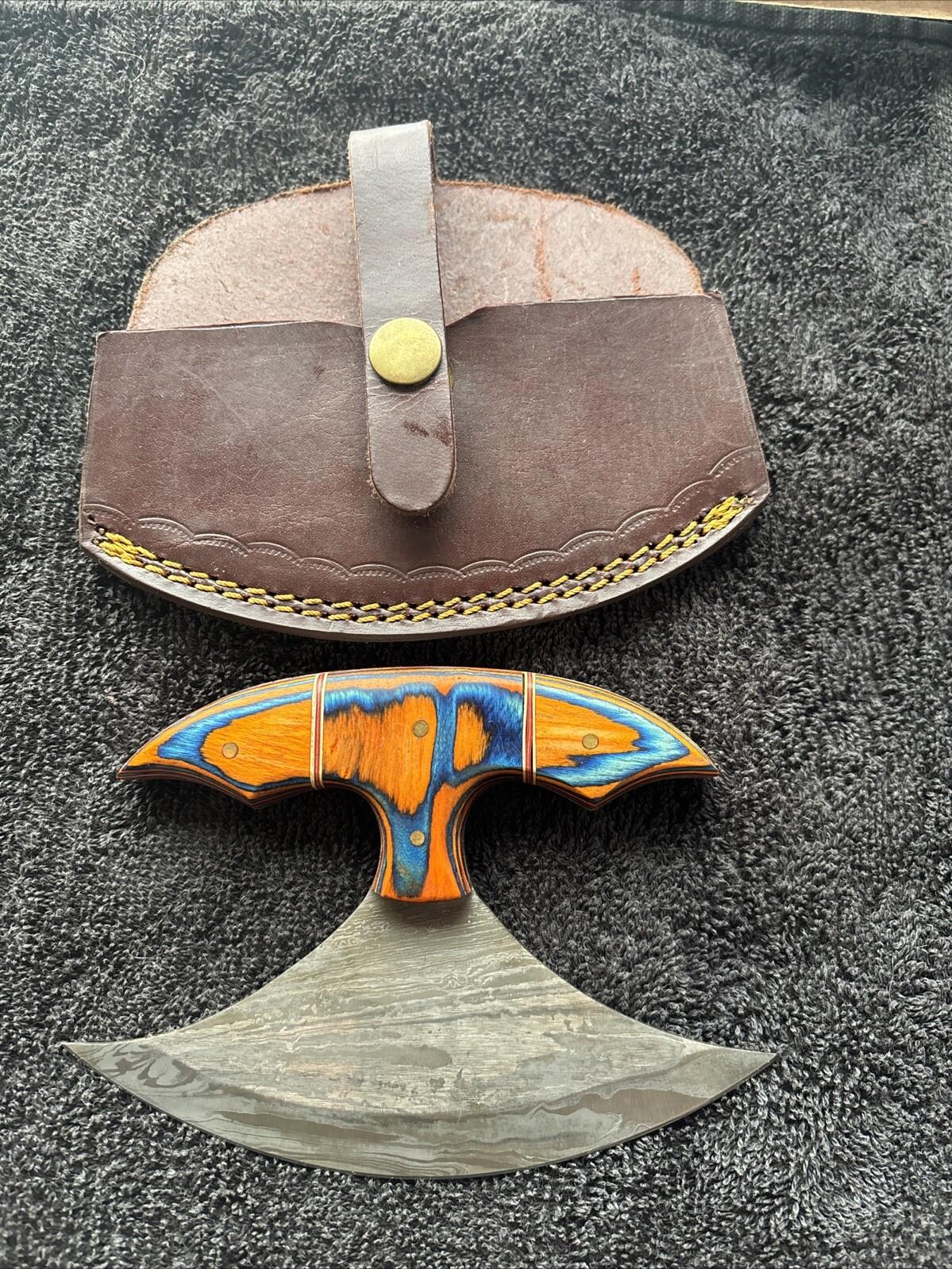 Custom Handmade Twist Damascus Steel Ulu Knife