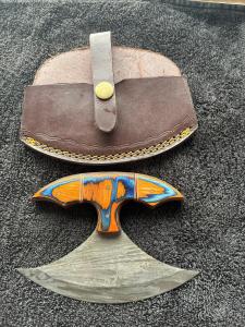 Custom Handmade Twist Damascus Steel Ulu Knife