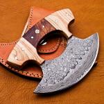 Custom Handmade Damascus Ulu Chef Knife