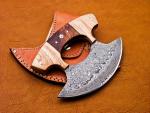 Custom Handmade Damascus Ulu Chef Knife