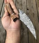 Damascus Steel Ulu Knife for Pizza Cutting