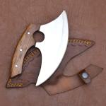 Ulu Kitchen Rocker Knife with Leather Sheath