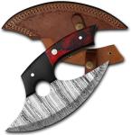 Shanzay SK Damascus Ulu Knife with Leather Sheath