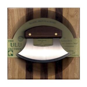 8" Walnut Handled Ulu with Chopping Bowl