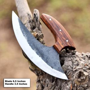 Alaskan Ulu Pizza Cutter with Belt Sheath