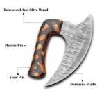Damascus Steel Alaskan Ulu Knife with Sheath