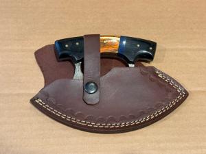 Custom 6" Handmade Damascus Ulu Kitchen Knife