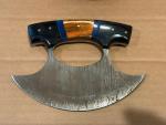 Custom 6" Handmade Damascus Ulu Kitchen Knife