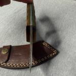 Carbon Steel Ulu Knife with Orange Green Handle