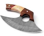 Handmade Damascus Steel Ulu Knife Pizza Cutter