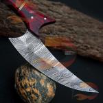 Handmade Damascus Steel Ulu Knife for Chefs