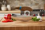Walnut Handle Ulu Knife with Stainless Steel Blade