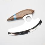 Walnut Handle Ulu Knife with Stainless Steel Blade