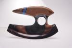 Walnut Handle Ulu Knife with Stainless Steel Blade