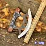Carbon Steel Ulu Knife with Sheath for Kitchen and Outdoors