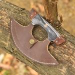 Carbon Steel Ulu Knife with Sheath for Kitchen and Outdoors