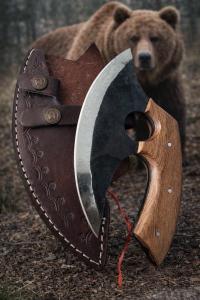 Handmade Carbon Steel Ulu Knife for Kitchen & Outdoors