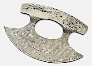Hand Forged Damascus Steel Ulu Knife 2516