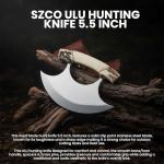 Stag Handle 5.5" Crescent Blade Ulu Knife