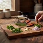 Stag Handle 5.5" Crescent Blade Ulu Knife