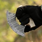 Damascus Steel Alaskan Ulu Knife with Sheath