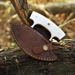 Damascus Steel Alaskan Ulu Knife with Sheath