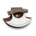 5.5" Ulu Knife with Stag Handle and Sheath