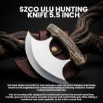 5.5" Ulu Knife with Stag Handle and Sheath