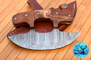 Custom Handmade Damascus Steel Ulu Chef Knife