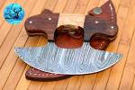 Custom Handmade Damascus Steel Ulu Chef Knife