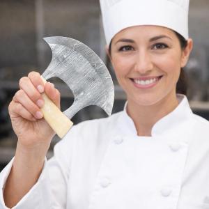 Handmade Carbon Steel Alaskan Ulu Knife with Sheath