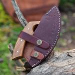 Hand Forged Ulu Pizza Cutter with Leather Sheath