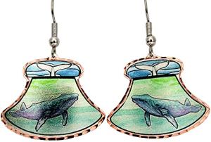 Ulu Knife Shape Humpback Whale Earrings