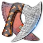 Damascus Steel Alaskan Ulu Knife with Sheath