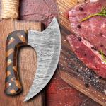 Damascus Steel Alaskan Ulu Knife with Sheath