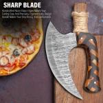 Damascus Steel Alaskan Ulu Knife with Sheath