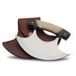 5.5" Horn/Bone Handle Crescent Blade Ulu Knife