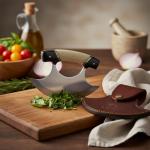 5.5" Horn/Bone Handle Crescent Blade Ulu Knife