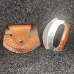 Damascus Steel Ulu Knife with Pakka Wood Handle