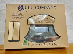 Alaskan ULU Knife with Stainless Steel Blade and Stand