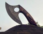 Damascus Steel Ulu Knife with Sheath