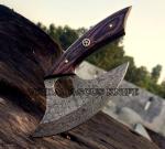 Damascus Steel Ulu Knife with Sheath