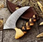 Damascus Steel Alaskan Ulu Pizza Cutter Knife