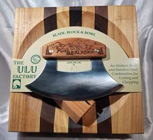 Alaska Ulu Knife and Bowl Set with Design