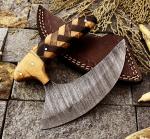 Damascus Steel Alaskan Ulu Pizza Cutter Knife