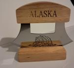 Alaska Ulu Knife with Wooden Stand
