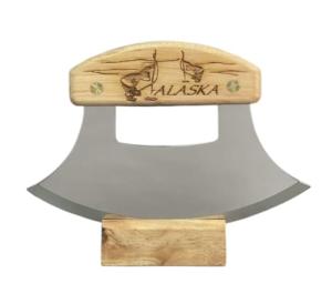 Birch Ulu Knife with 6" Stainless Steel Blade